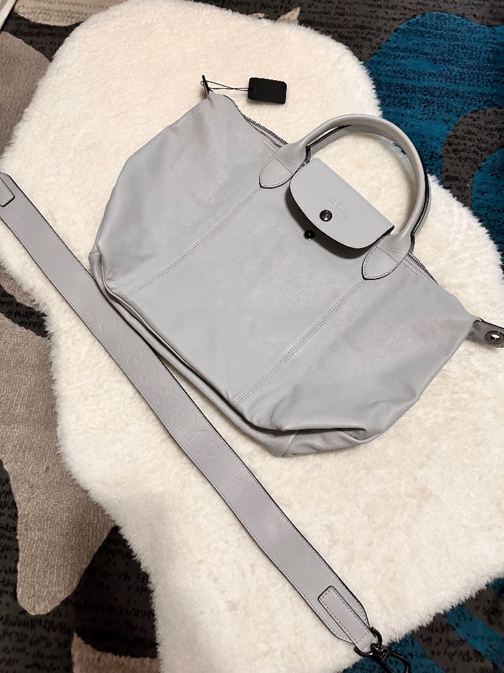 Longchamp Le Pliage Cuir Top Handle with strap